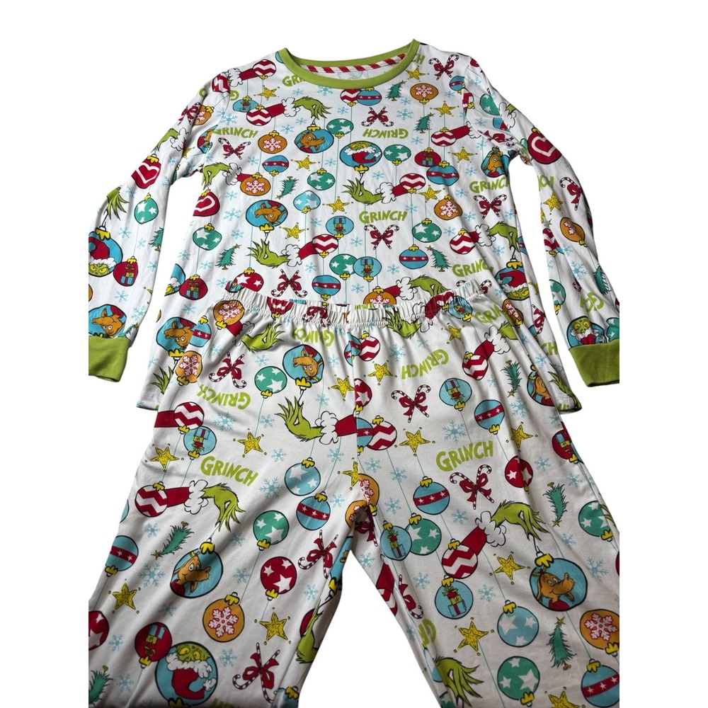 The Grinch Dr Seuss Christmas Pajama Set Womens Medium 8-10 Long Sleeve Holiday